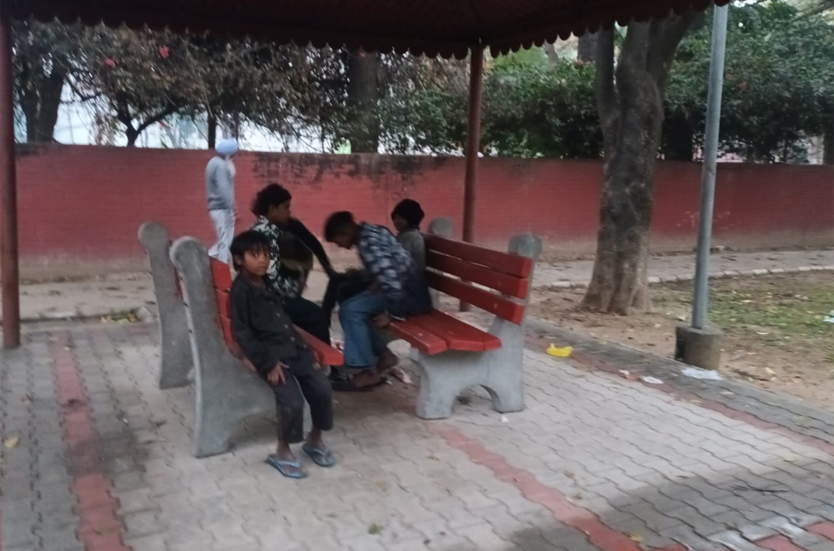 फेज 2 के पार्क में नशा करने वालों का हमेशा जमावड़ा लगा रहता है, पार्क में बैठकर बच्चे नशा करते हैं।
